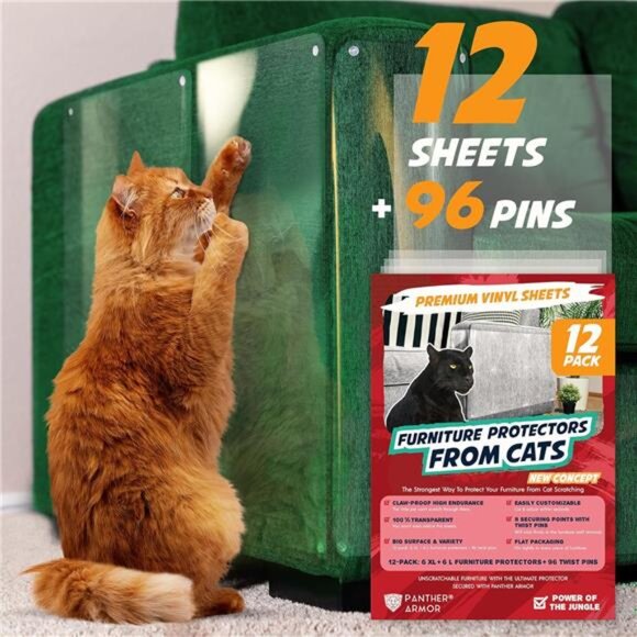 12-Pack Furniture Protectors from Cats Scratch - Anti Cat Couch Guards - Picture 1 of 7